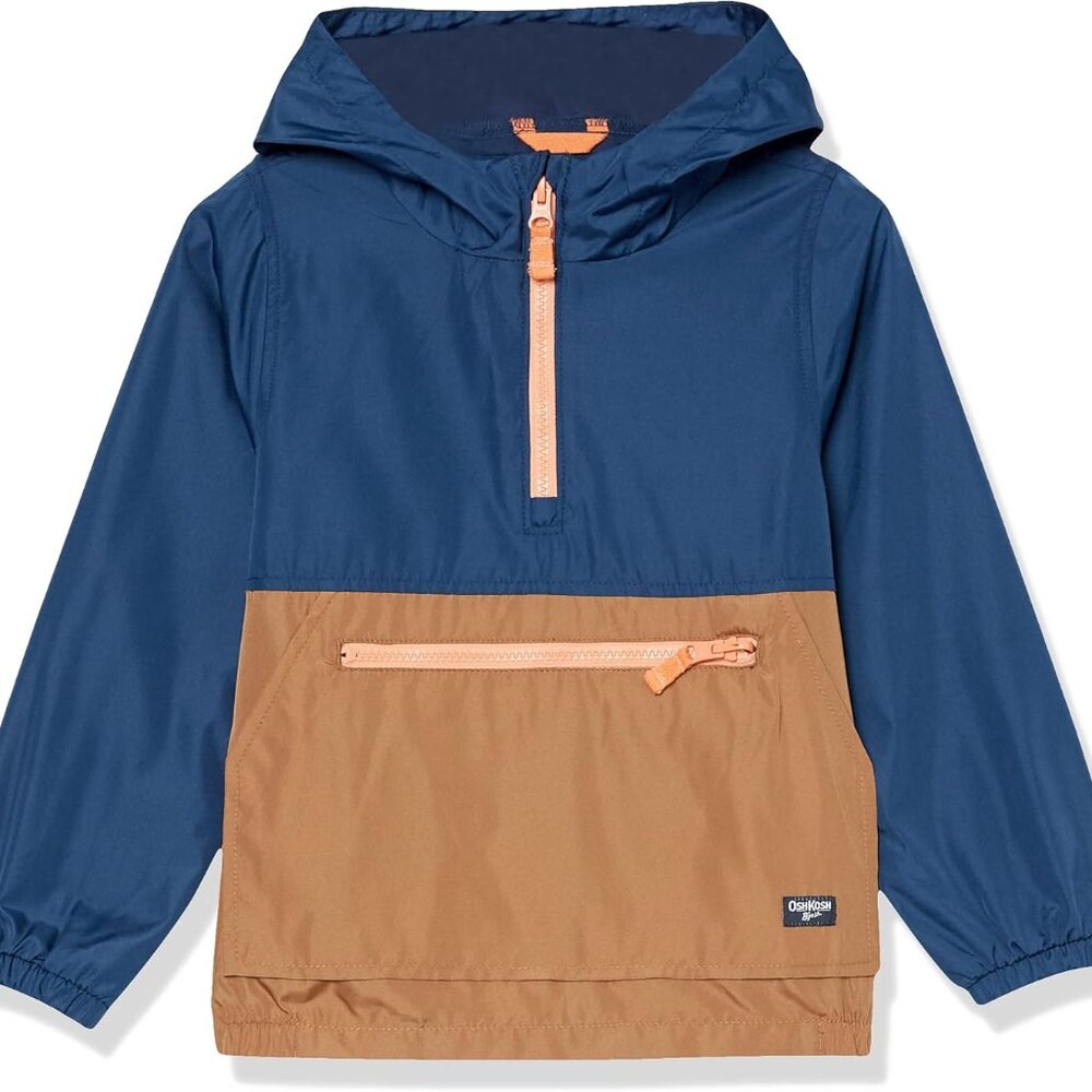 OshKosh B'Gosh Kid Boys Lightweight Colorblock Packable Windbreaker Size 8